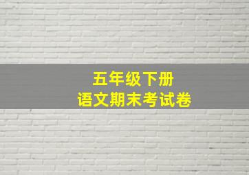 五年级下册 语文期末考试卷